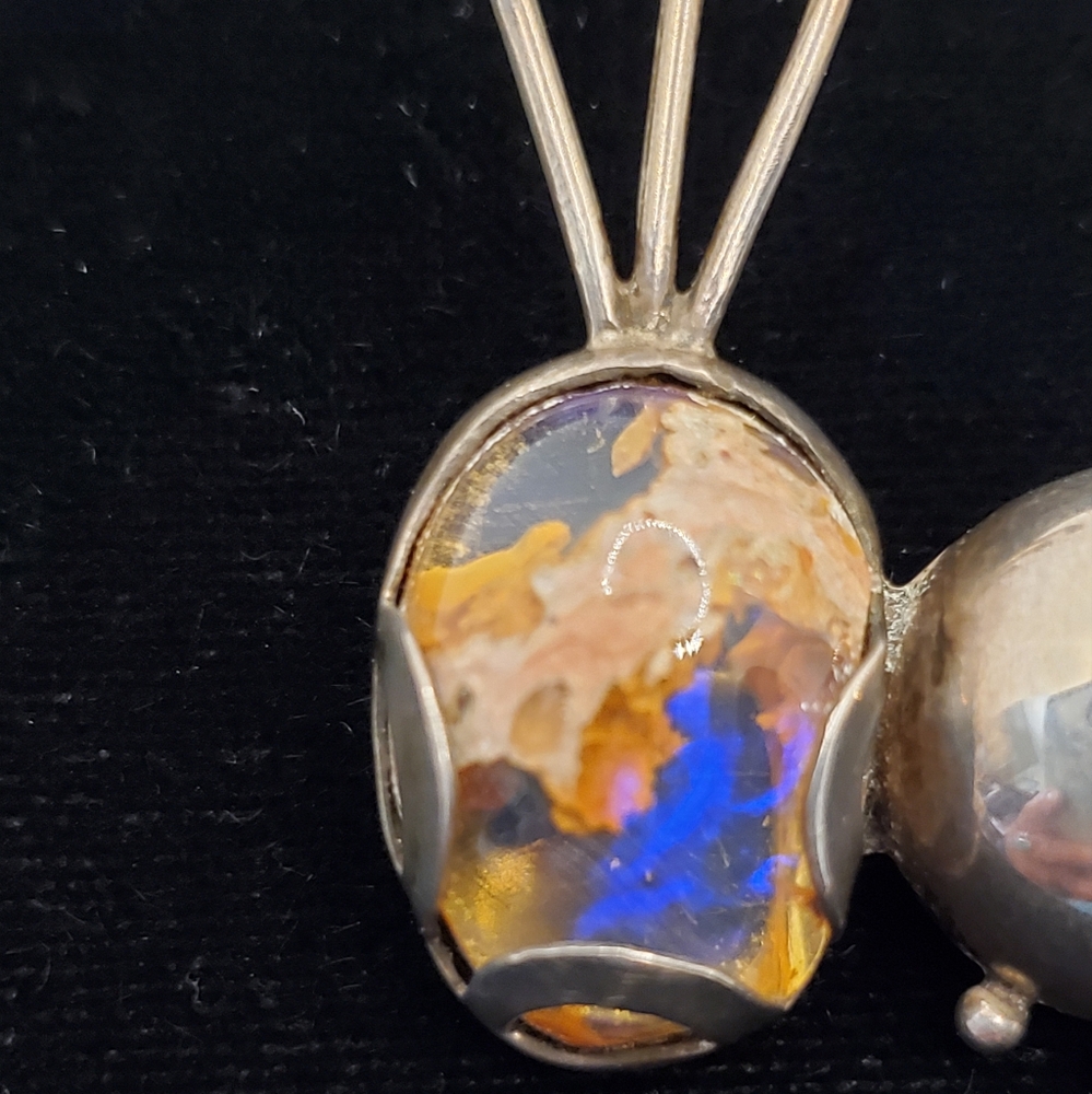 Reveriano Castillo Taxco Sterling Quartz Caterpillar Brooch Whimsical  6 inch - Picture 12 of 13